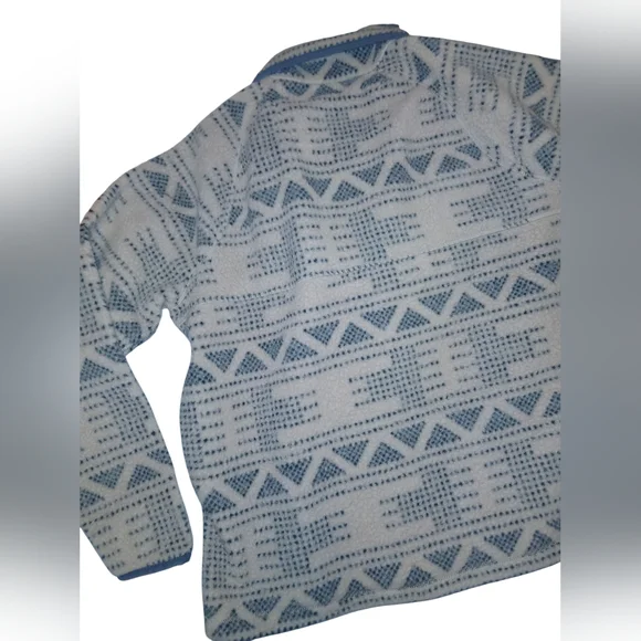 Carhartt Womens Relaxed Fit Tan + Gray Geometric Fleece Pullover XL - Picture 6 of 14